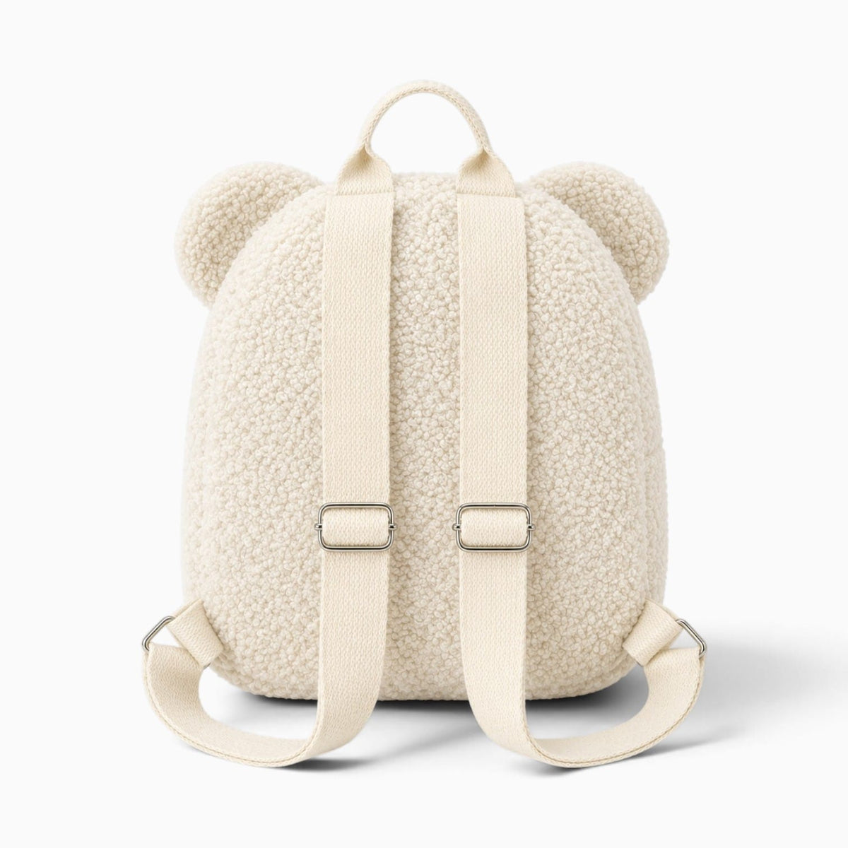 Pluschtierland Weißer Plüsch-Rucksack mit Bärenohren Weißer Plüsch-Rucksack mit Bärenohren