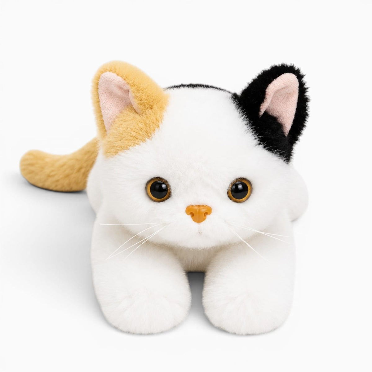 Pluschtierland Weißes dreifarbiges Katzen Kuscheltier Weißes dreifarbiges Katzen Kuscheltier