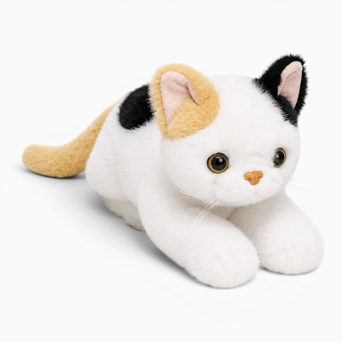 Pluschtierland Weißes dreifarbiges Katzen Kuscheltier Weißes dreifarbiges Katzen Kuscheltier