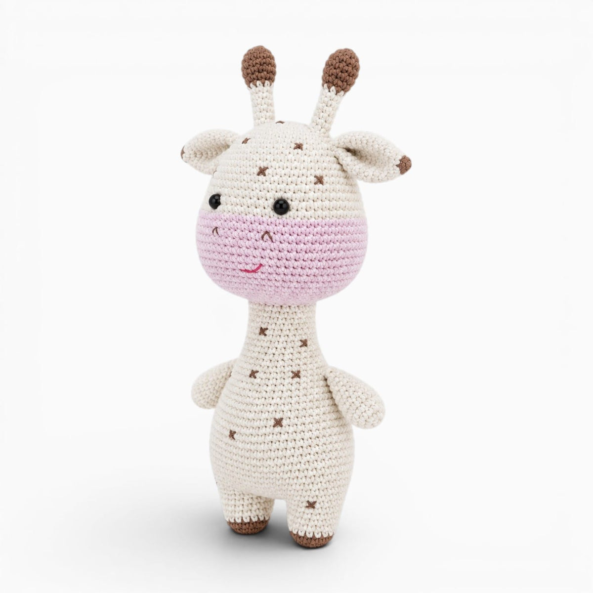 Pluschtierland Weißes gehäkeltes Giraffen Kuscheltier Weißes gehäkeltes Giraffen Kuscheltier