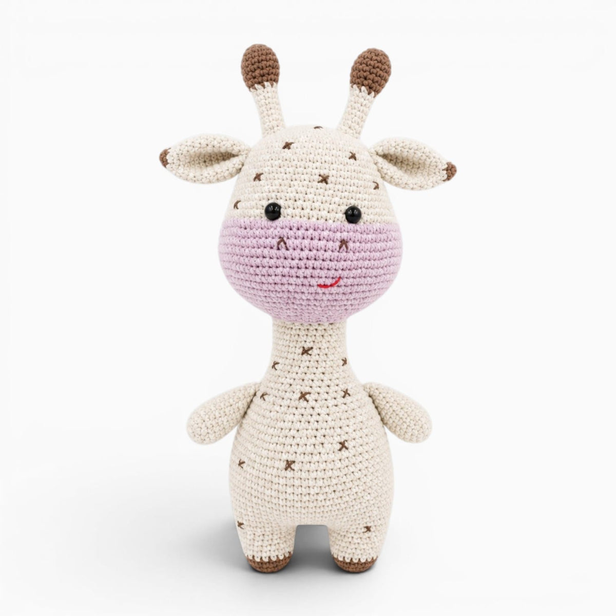 Pluschtierland Weißes gehäkeltes Giraffen Kuscheltier Weißes gehäkeltes Giraffen Kuscheltier