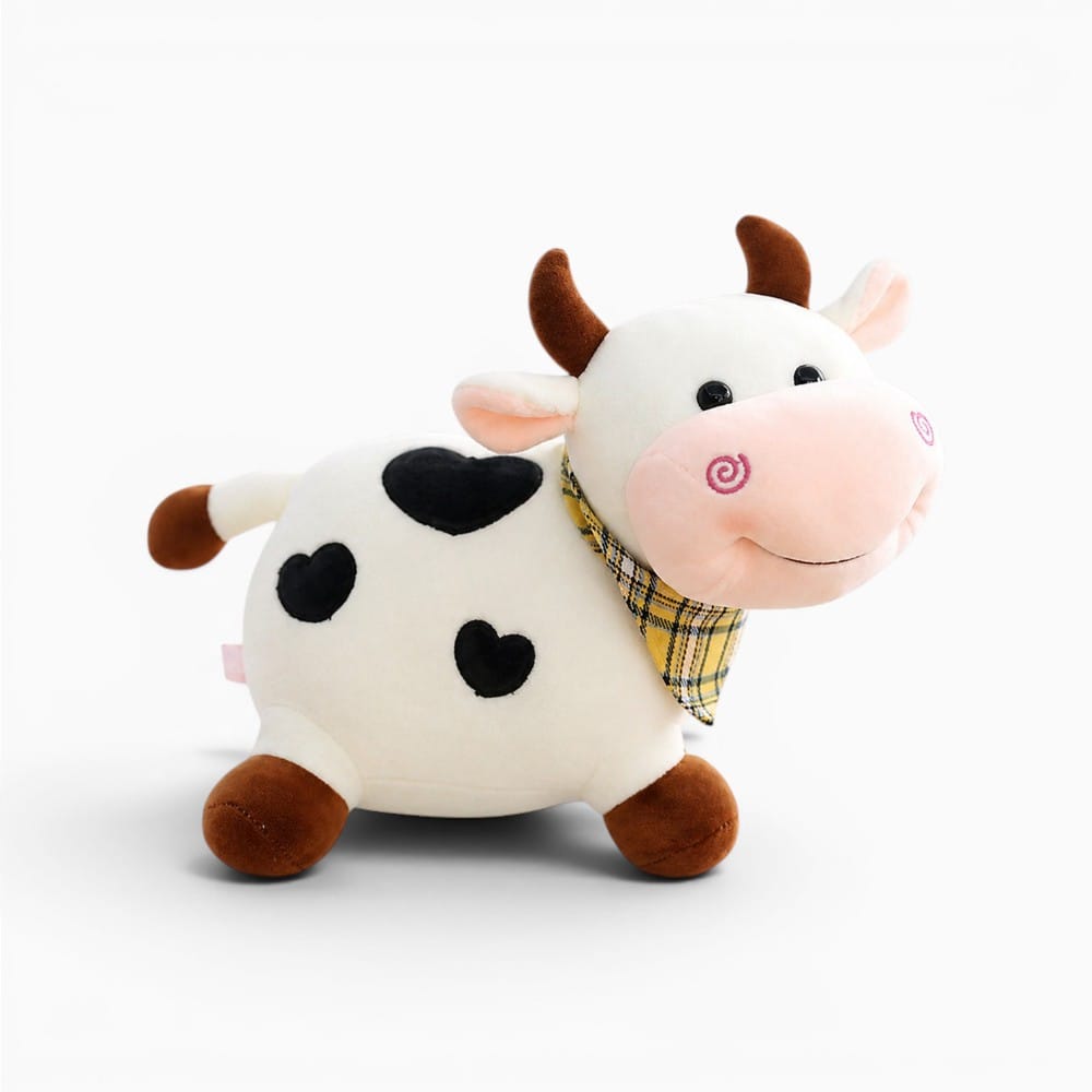 Pluschtierland Weißes Kuh Kuscheltier aus Baumwolle Weißes Kuh Kuscheltier aus Baumwolle
